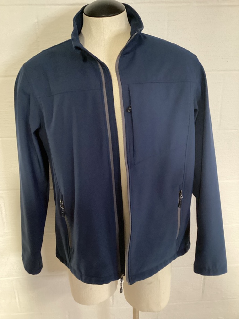 Swiss Tech Men's Navy Lightweight Softshell Zip Jacket